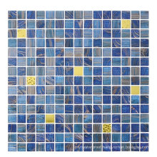 Bathroom Fountains Blue Stained Glass Mosaic Tile Iridescent Color